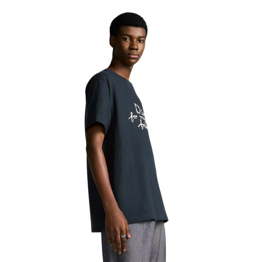 T-shirt DIOR jersey coton bleu marine imprimé DIOR & HYLTON NEL