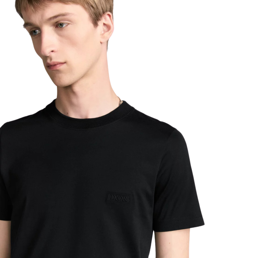 T-shirt col rond coton Sea Island noir DIOR Icon