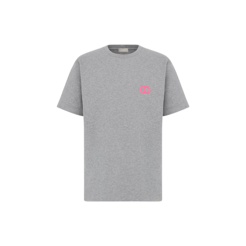 T-shirt col rond coton gris DIOR Icon rose