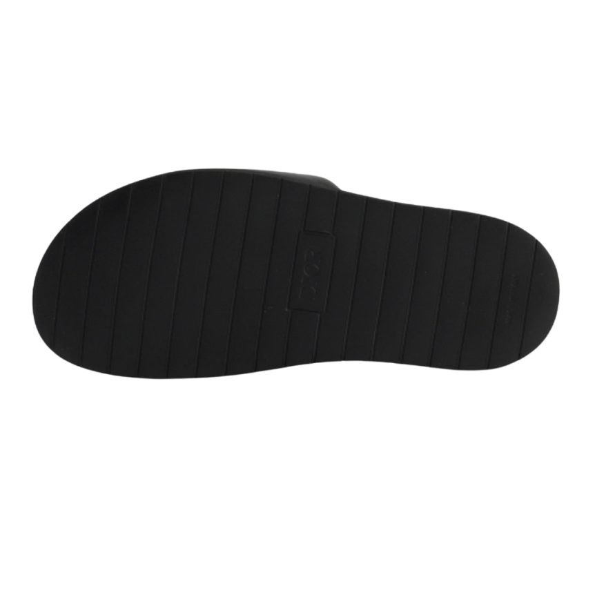 Claquette cuir noir DIOR Charm embossé