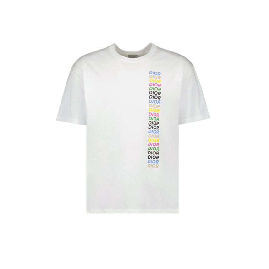 T-shirt col rond coton blanc DIOR Multicolore