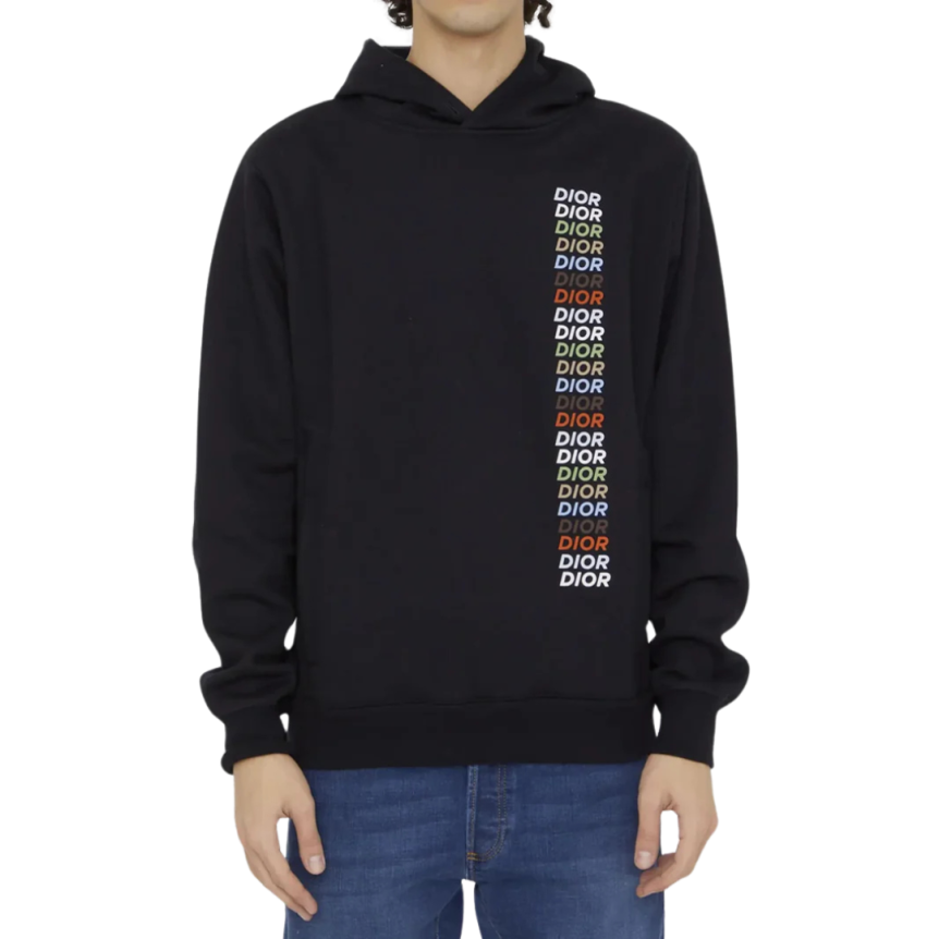 Sweat-shirt à capuche coton noir DIOR Multicolore