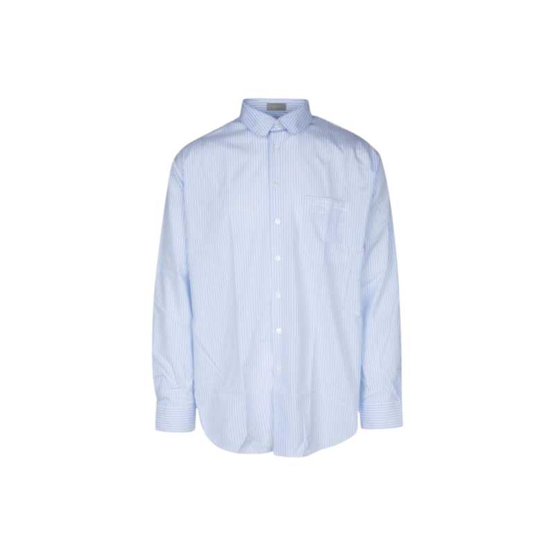 Chemise coton rayures bleu...