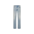 Jean regular long sergé coton bleu clair jauni