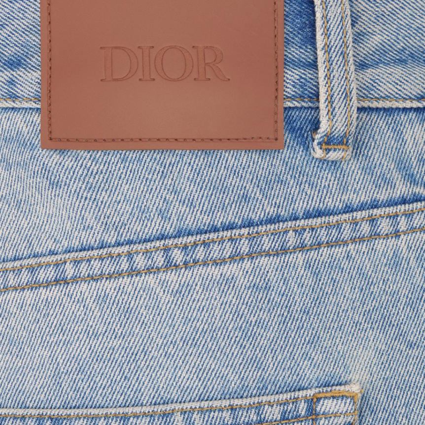 Jean regular long DIOR sergé coton bleu clair jauni
