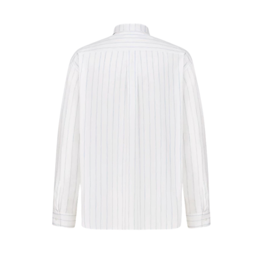 Chemise oversize DIOR and Hylton Nel Popeline coton blanc rayé bleu