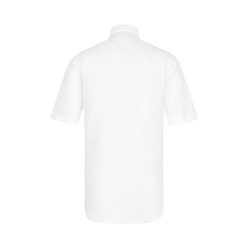 Chemise manches courtes Jacquard coton blanc Dior Oblique