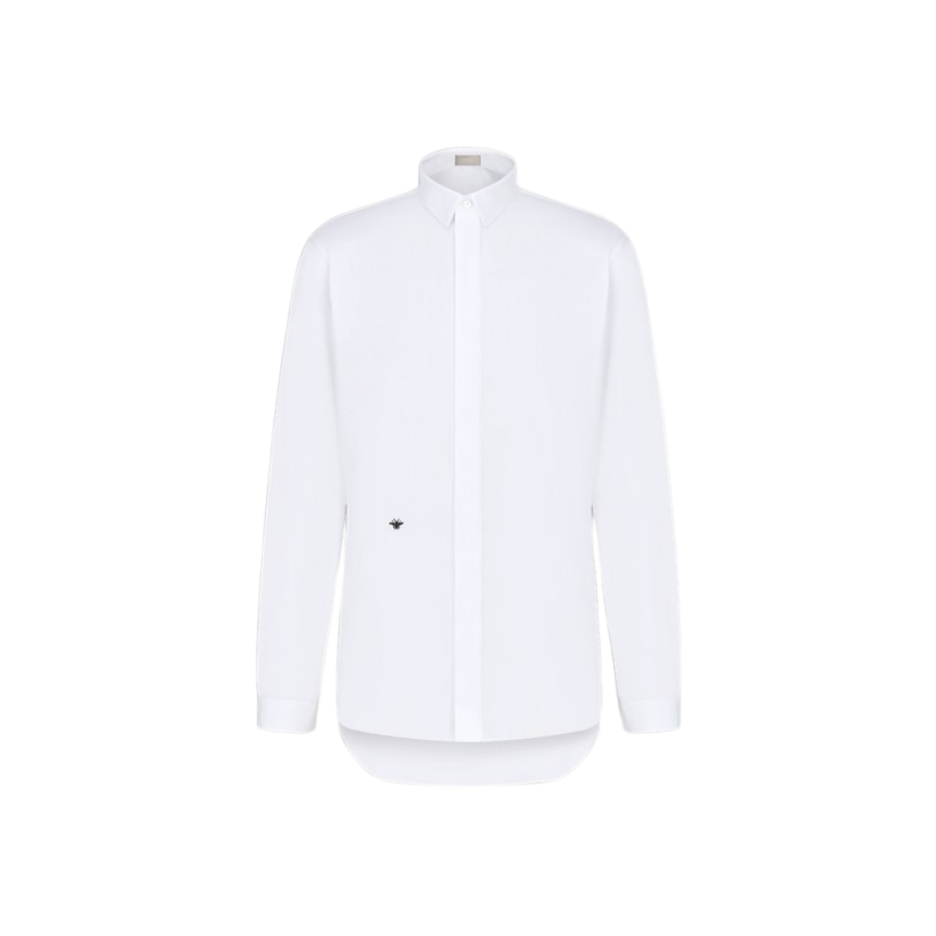 Chemise popeline coton blanc broderie abeille DIOR noir