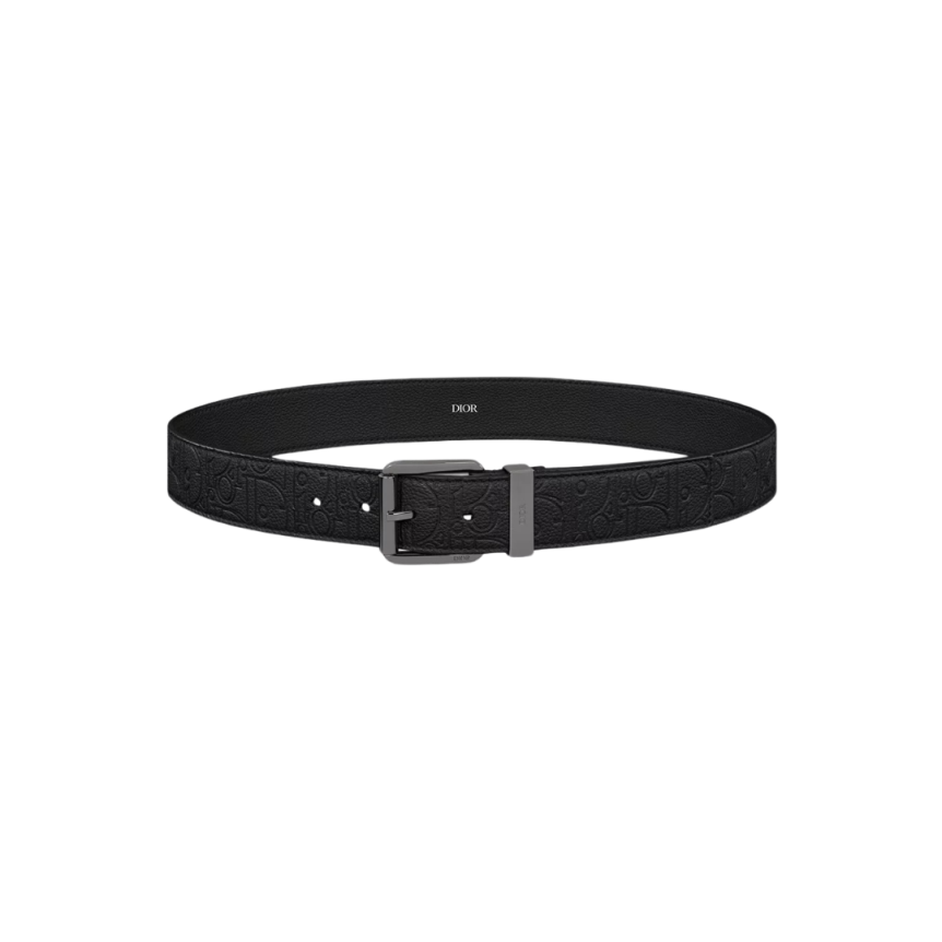 Ceinture Cuir Dior Gravity noir embossé