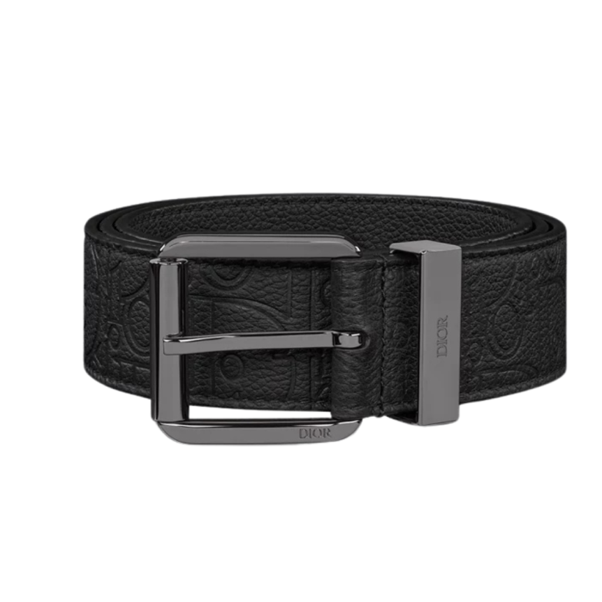 Ceinture Cuir Dior Gravity noir embossé