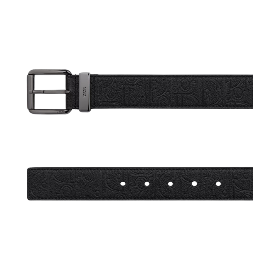Ceinture Cuir Dior Gravity noir embossé