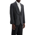 Veste blazer laine vierge gris col châle