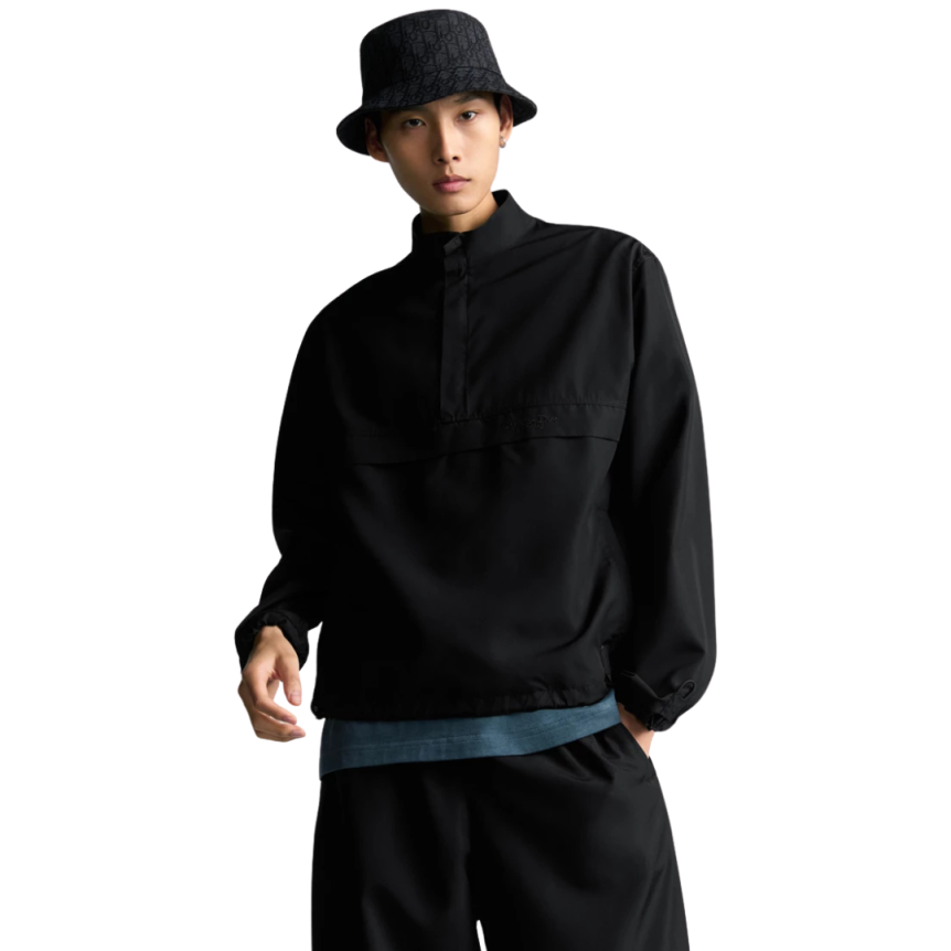 Chemise à enfiler toile soie noir broderie Christian Dior Couture