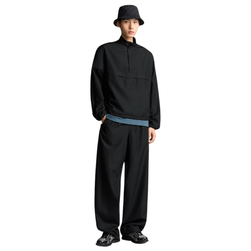 Chemise à enfiler toile soie noir broderie Christian Dior Couture