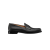 Mocassin Granville cuir grainé noir surpiqure blanc