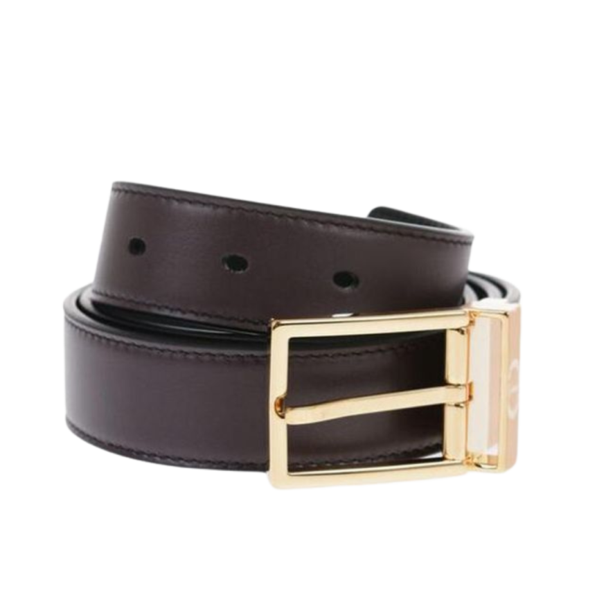 Ceinture marron noir boucle Ardillon Dior