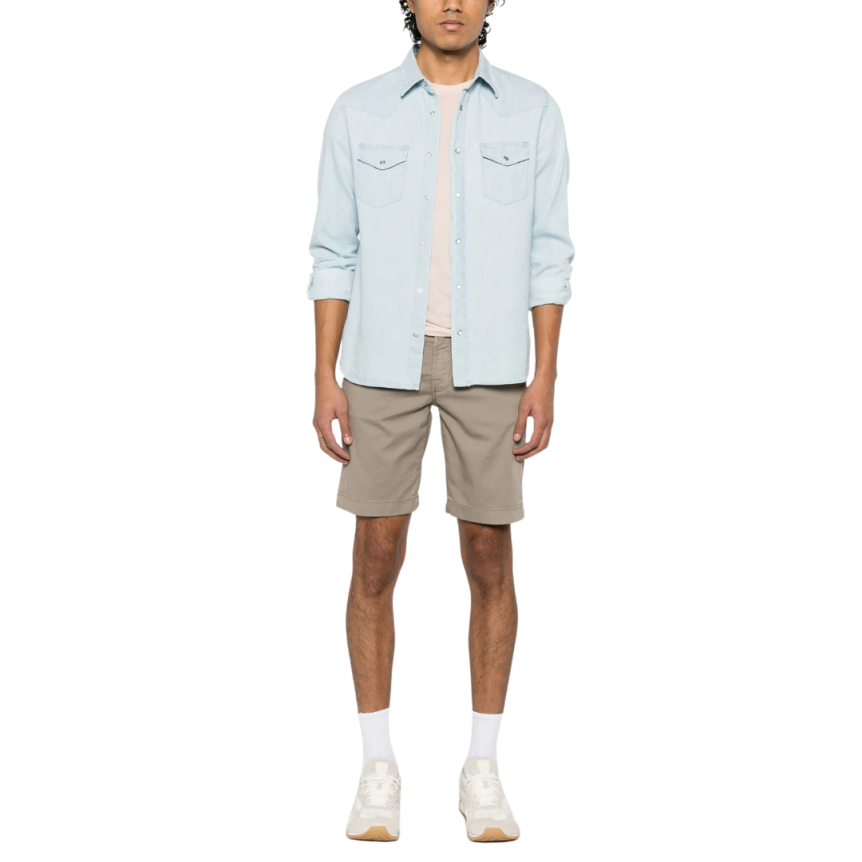 Short JACOB COHEN Nicolas coton marron chocolat 5 poches