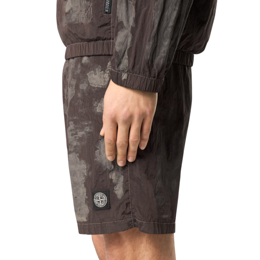 Short de bain STONE ISLAND camouflage marron