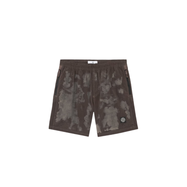 Short de bain STONE ISLAND camouflage marron