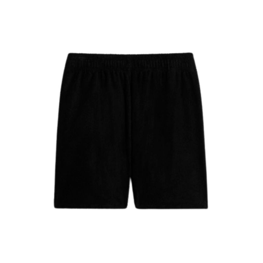 Short CELINE coton éponge noir cordon logo blanc