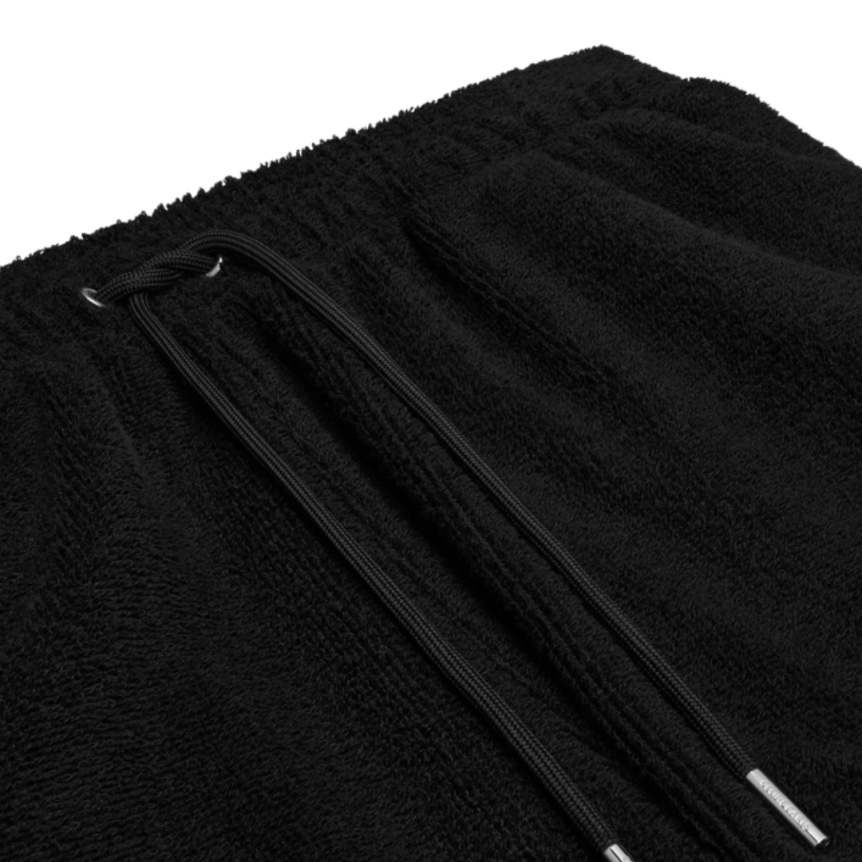 Short CELINE coton éponge noir cordon logo blanc