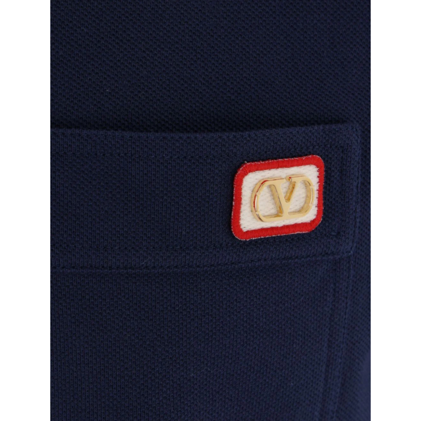 Polo VALENTINO piqué coton bleu marine écusson V Logo