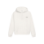 Sweat-shirt capuche coton éponge blanc logo noir