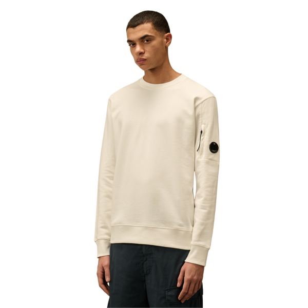 Sweat-shirt CP COMPANY col rond coton blanc