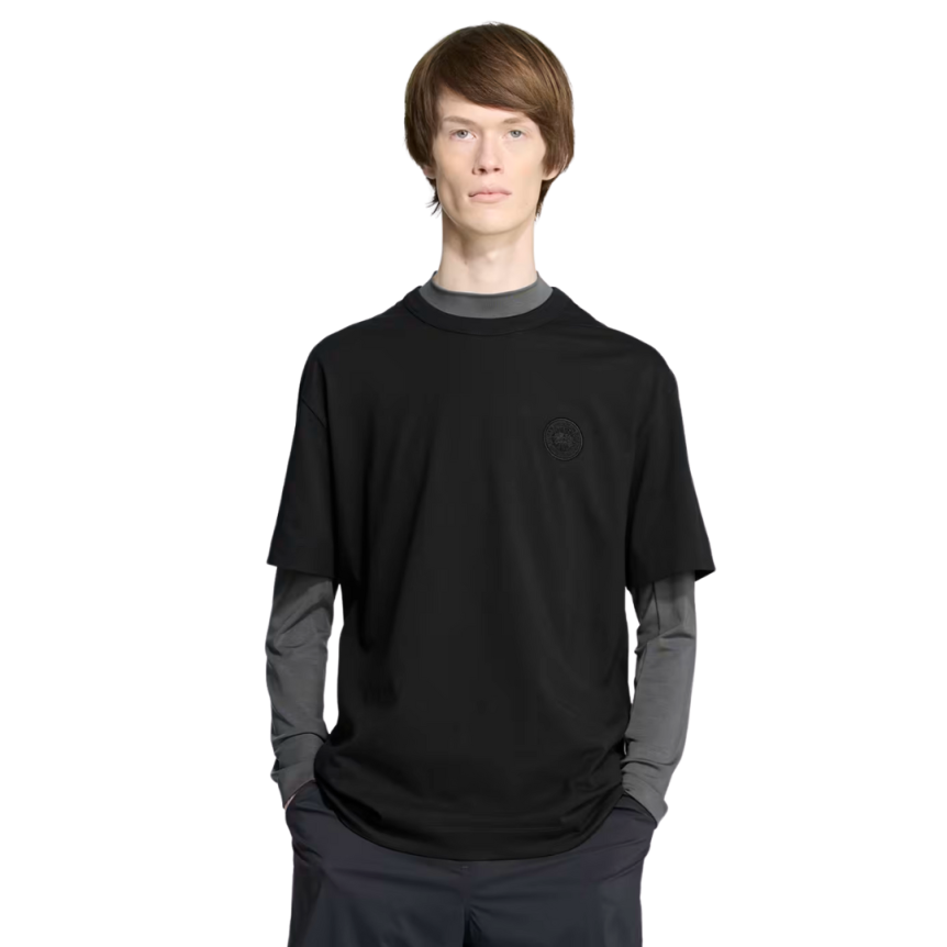 T-shirt manche courte CANADA GOOSE Gladstone col rond coton noir logo