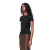 T-shirt coton viscose noir fronce anagramme
