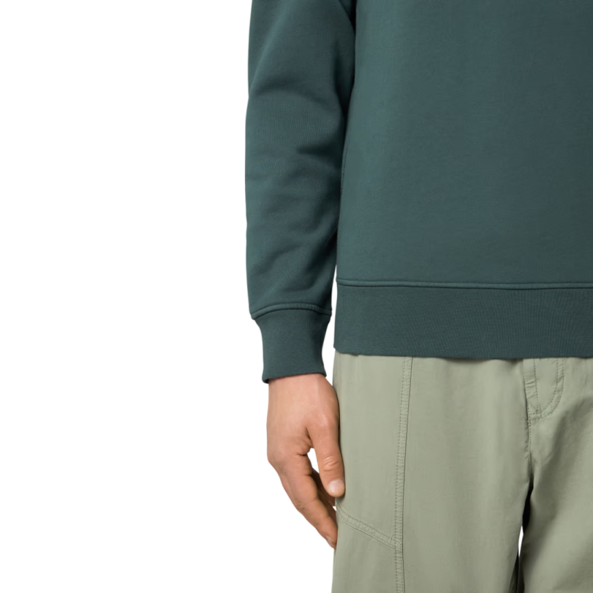 Sweat-shirt STONE ISLAND ras-du-cou molleton coton biologique vert bouteille