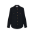 Chemise ample militaire sergé coton laine bleu marine boutons dorés