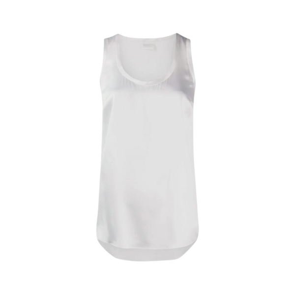 BRUNELLO CUCINELLI Top débardeur réversible satin soie extensible gris perle