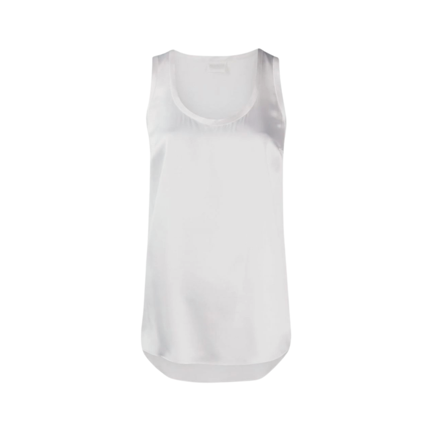 BRUNELLO CUCINELLI Top débardeur réversible satin soie extensible gris perle