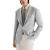 Veste droite lin gris bleuté chiné