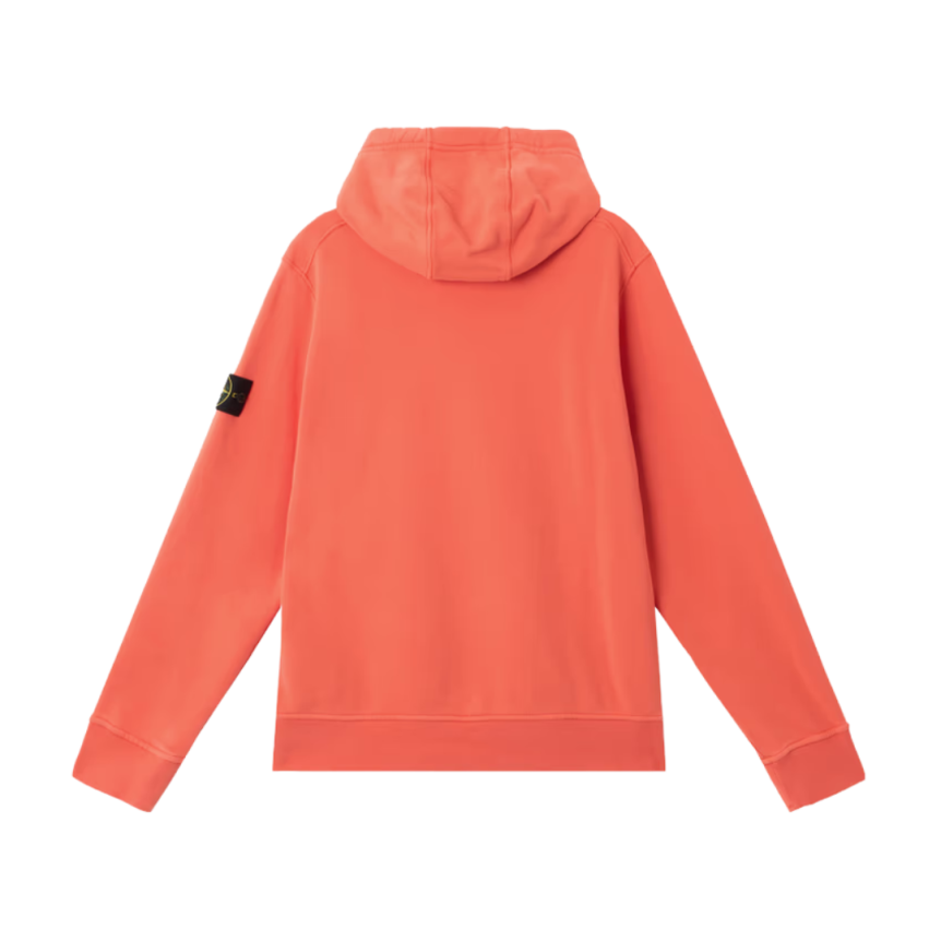 Sweat-shirt à capuche STONE ISLAND coton molleton orange papaye