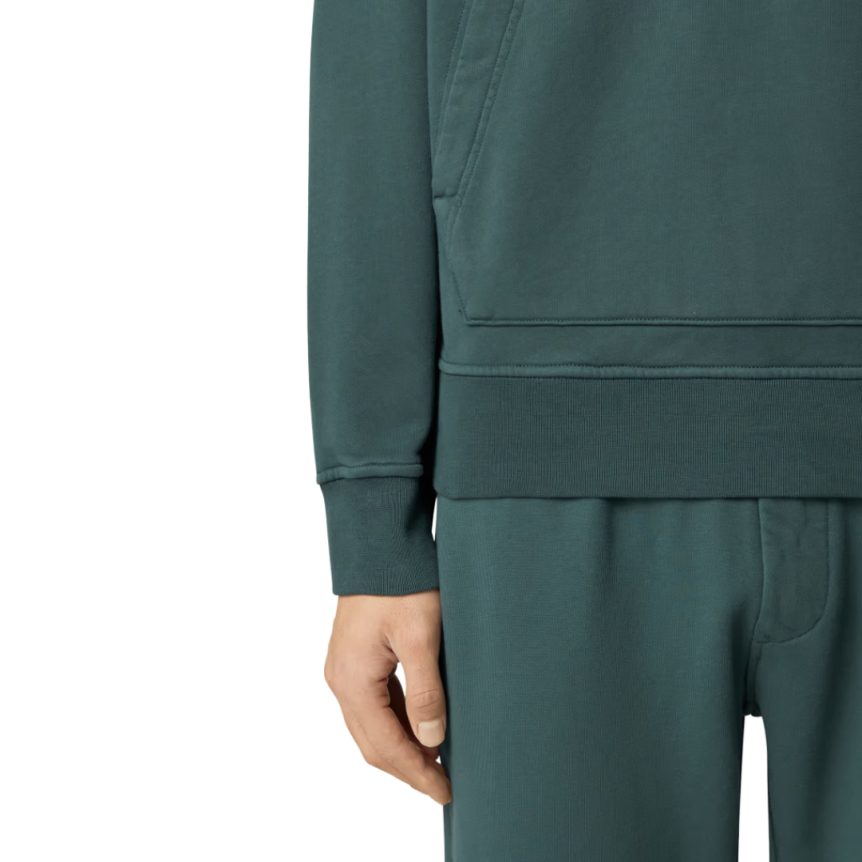 STONE ISLAND Sweat-shirt à capuche coton molleton vert bouteille