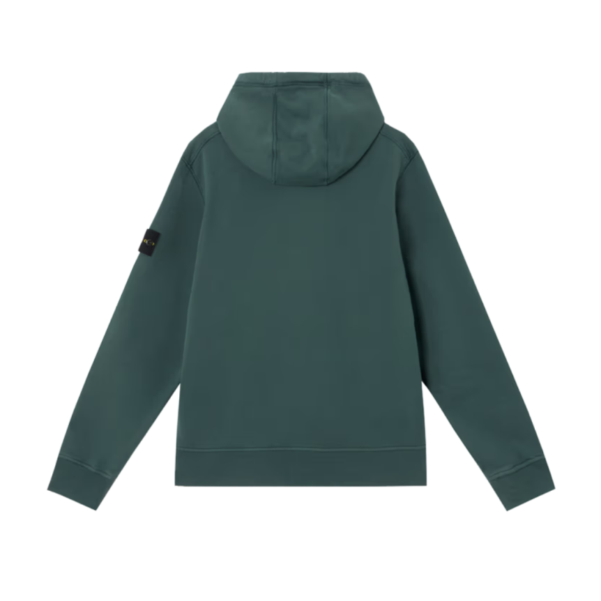 STONE ISLAND Sweat-shirt à capuche coton molleton vert bouteille