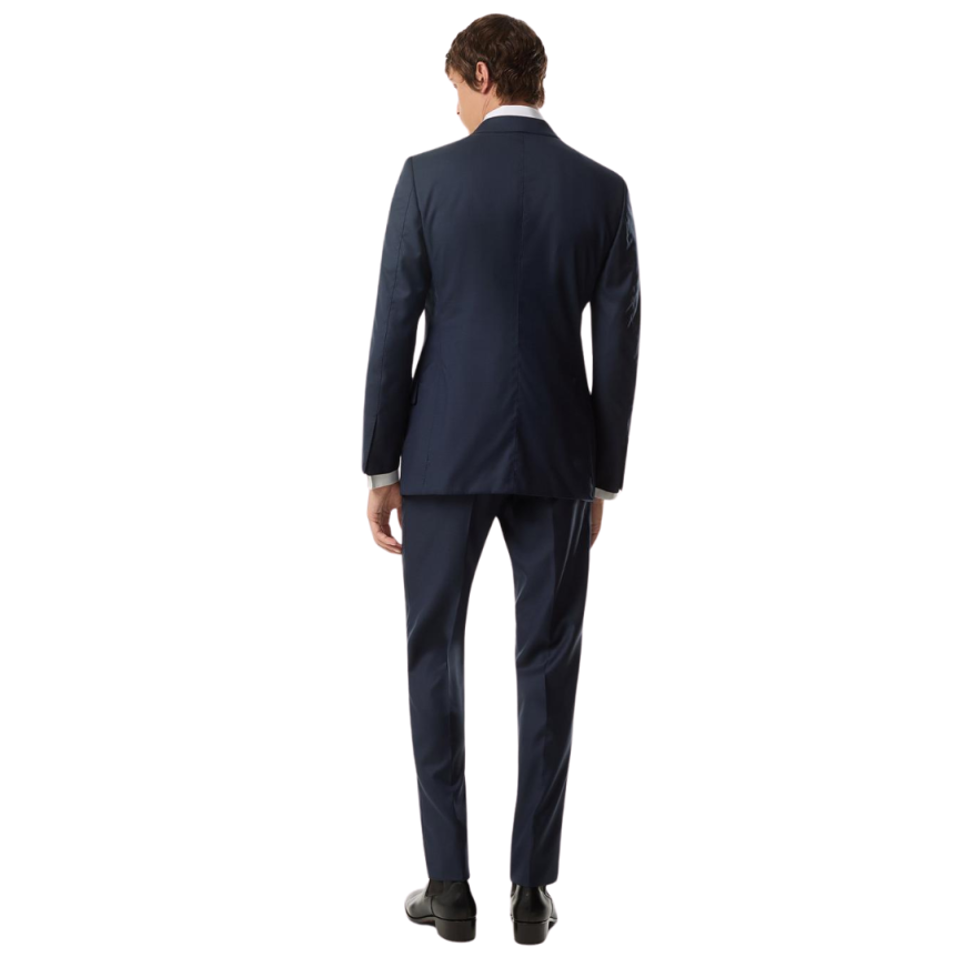 Costume droit TOM FORD O'Connor laine bleu marine col flèche