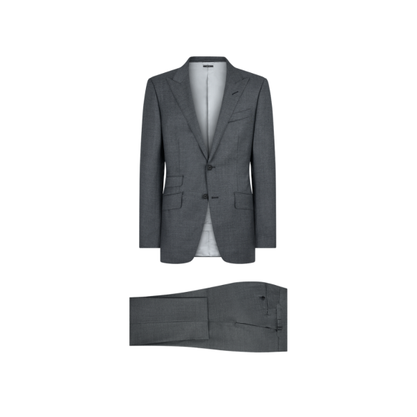 Costume droit TOM FORD O'Connor laine gris col flèche