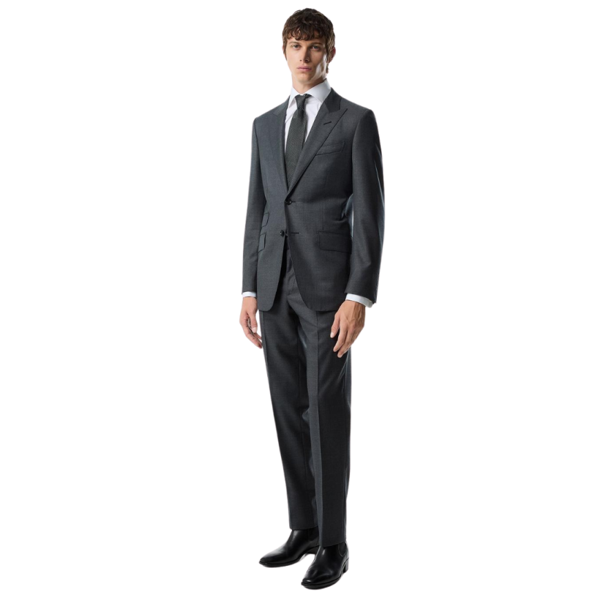 Costume droit TOM FORD O'Connor laine gris col flèche
