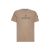 T-shirt col rond coton camel logo réfléchissant patch gomme noir