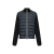 Cardigan zippé tricolore coton matelassé bimatière noir
