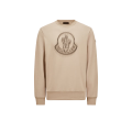 Sweat-shirt col rond coton camel logo flouté