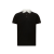 Polo manche courte piqué coton noir col blanc broderie logo