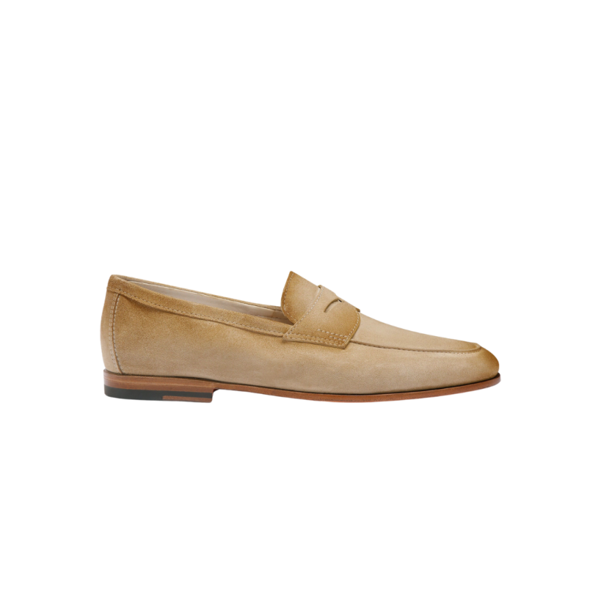 Mocassin SANTONI Carlo cuir daim beige