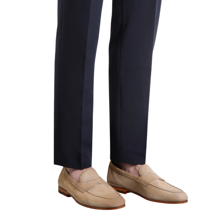 Mocassin SANTONI Carlo cuir daim beige