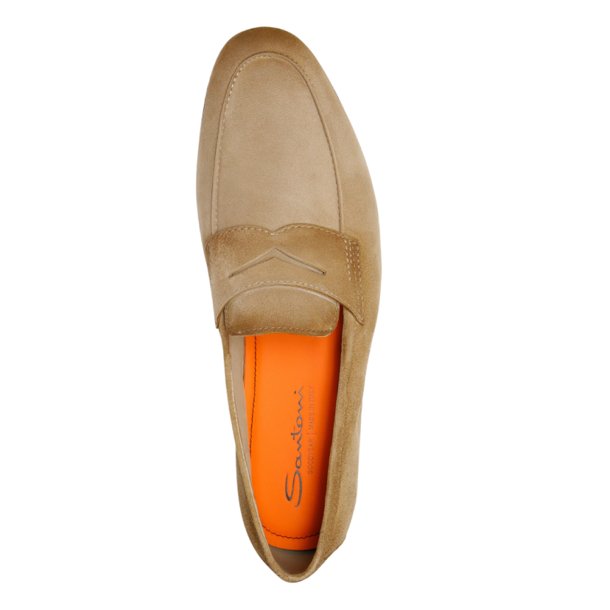 Mocassin SANTONI Carlo cuir daim beige