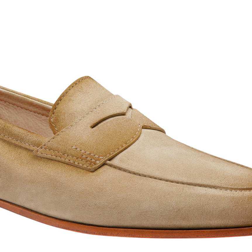 Mocassin SANTONI Carlo cuir daim beige