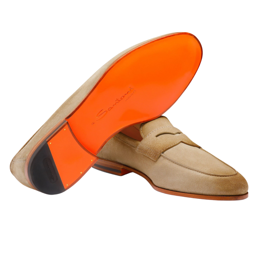 Mocassin SANTONI Carlo cuir daim beige